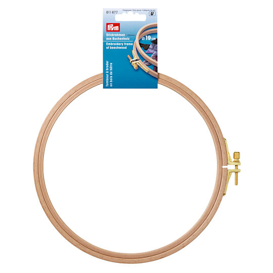 Light beech wood embroidery hoop with screw closure, 19cm x 8 mm image number